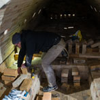Kigbeare Kiln Project - Pete building the ledge beside the firebox